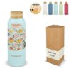 Waterdrop Roestvrijstalen Fles met Bamboe dop 600ml Waterdrop Roestvrijstalen Fles met Bamboe dop 600ml