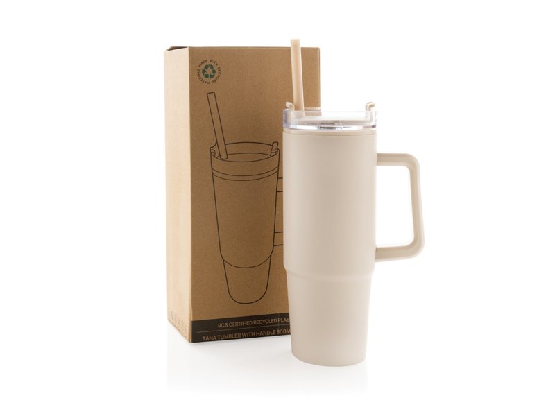 Tana Gerecyclede Plastic Tumbler met Handvat 900 ml - Duurzame Drinkfles | Totziens Promotions Tana Gerecyclede Plastic Tumbler met Handvat 900 ml - Duurzame Drinkfles | Totziens Promotions