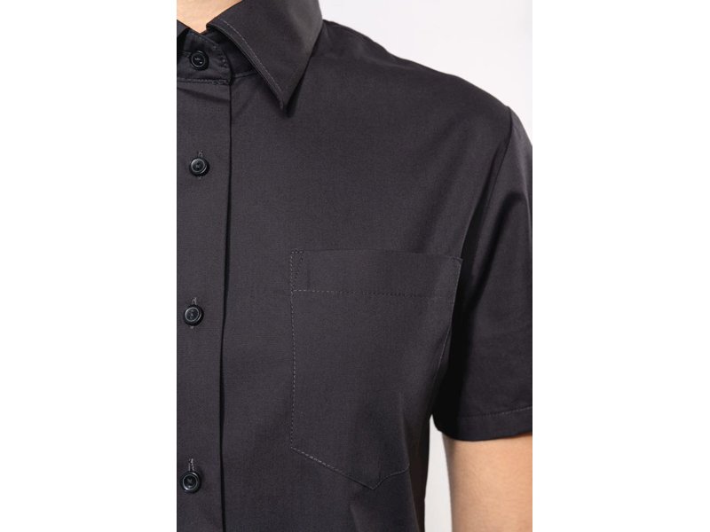 Kariban Dames Poplin Blouse Korte Mouwen