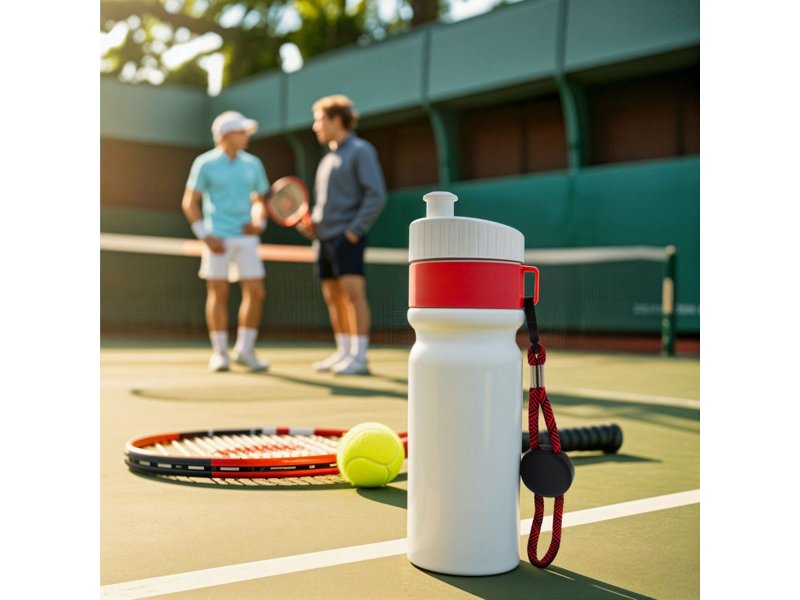 Sportfles met rand en koord 750ml Sportfles met rand en koord 750ml