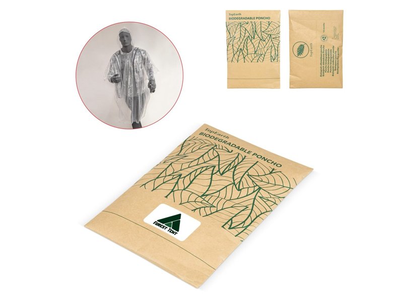 Biologisch afbreekbare regenponcho