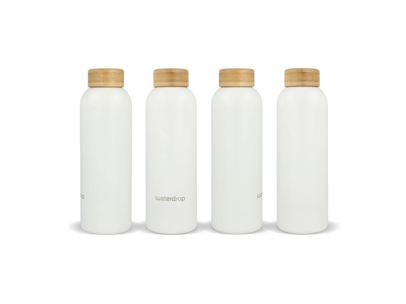 Waterdrop Roestvrijstalen Fles met Bamboe dop 600ml Waterdrop Roestvrijstalen Fles met Bamboe dop 600ml