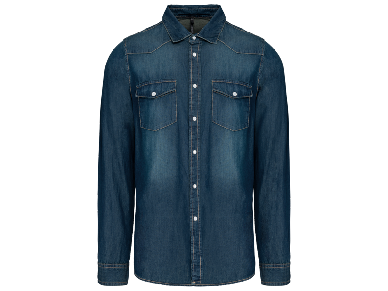 Kariban Heren denim overhemd lange mouwen Kariban Heren denim overhemd lange mouwen
