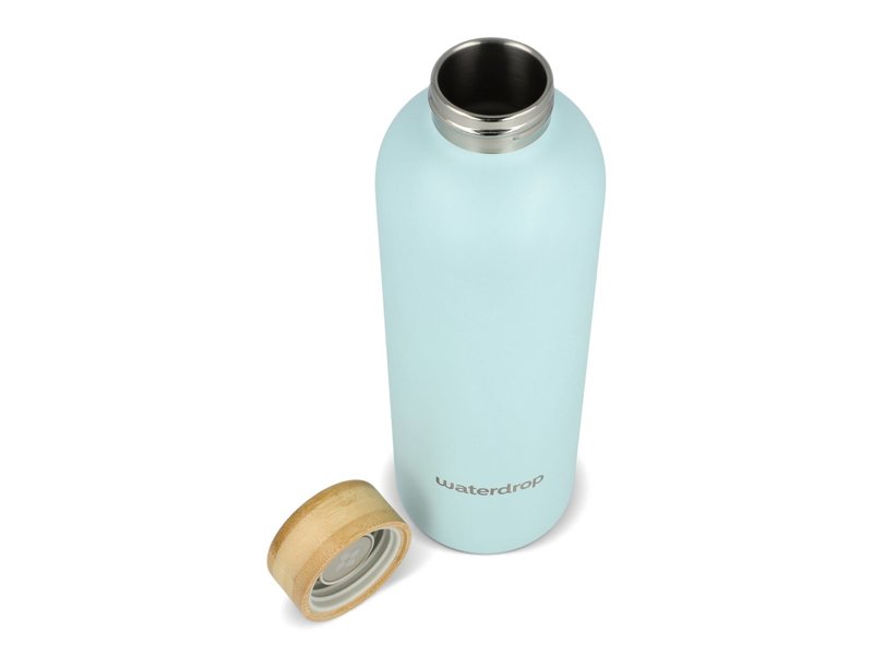 Waterdrop Roestvrijstalen Fles met Bamboe dop 600ml Waterdrop Roestvrijstalen Fles met Bamboe dop 600ml