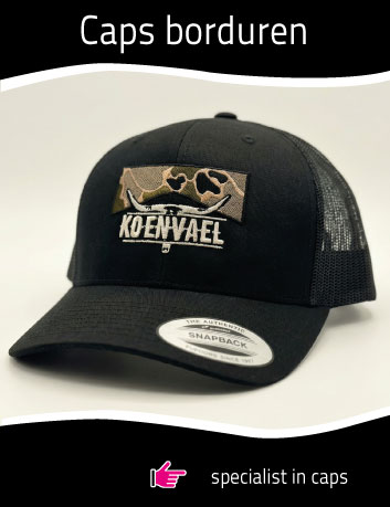 Petten borduren met logo bij de specialist