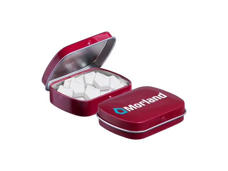 Mini scharnierblikje logo mints