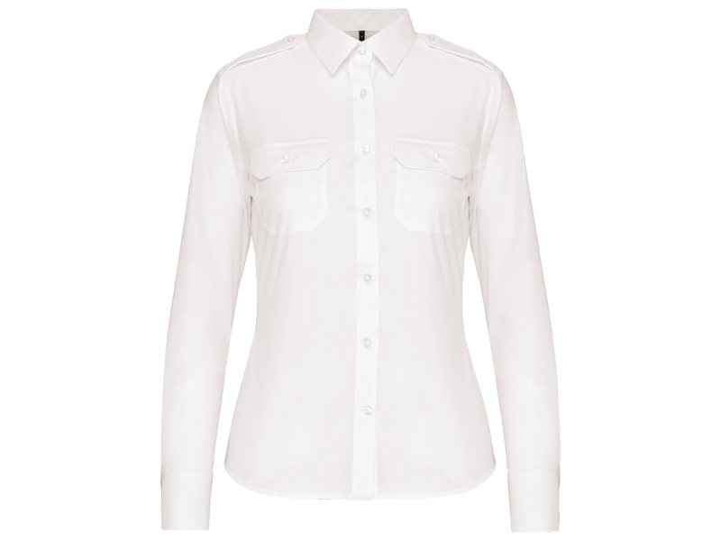 Kariban Damespilootoverhemd lange mouwen