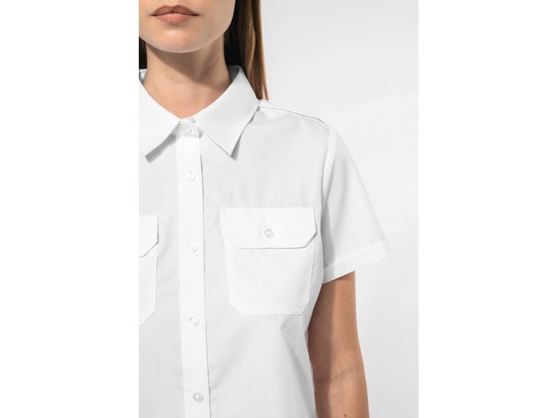 Kariban Damespilootoverhemd korte mouwen