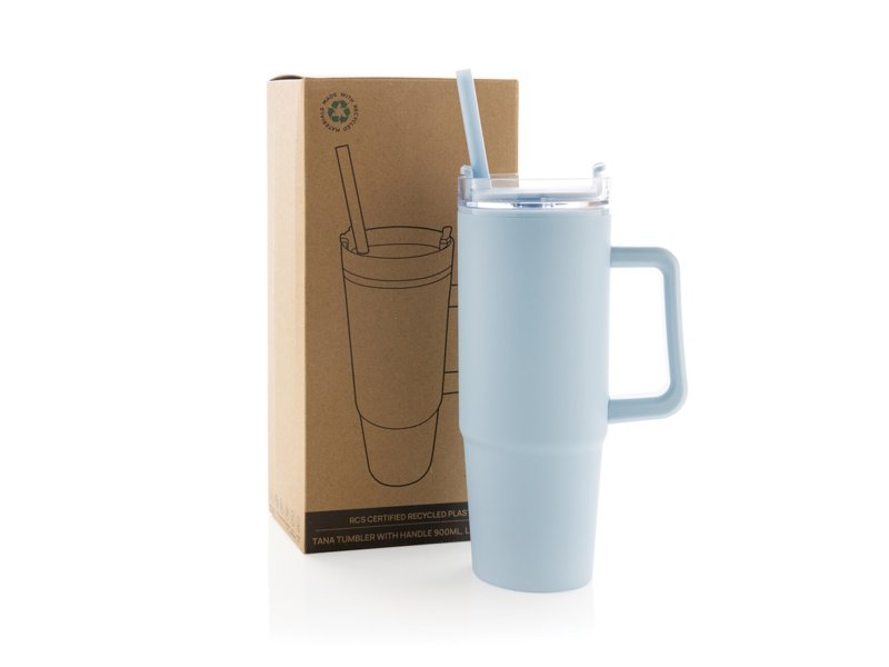 Tana Gerecyclede Plastic Tumbler met Handvat 900 ml - Duurzame Drinkfles | Totziens Promotions Tana Gerecyclede Plastic Tumbler met Handvat 900 ml - Duurzame Drinkfles | Totziens Promotions