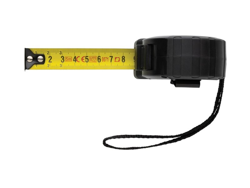 RCS gerecycled plastic 5M/19 mm rolmaat met stop knop RCS gerecycled plastic 5M/19 mm rolmaat met stop knop