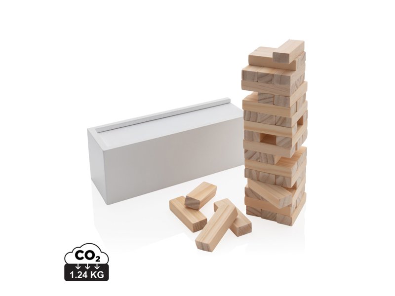 Deluxe houten tuimeltoren stapelspel Deluxe houten tuimeltoren stapelspel