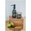 Wellmark Discovery 200 ml handzeepdispenser en 150 g geurkaarsenset - donker amberkleurige geur
