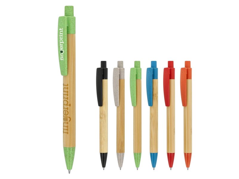 Ball pen bamboe met tarwestro