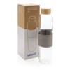 Impact borosilicaat glazen fles met bamboe deksel Impact borosilicaat glazen fles met bamboe deksel