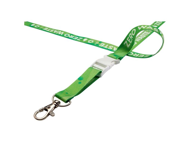 Balta gerecyclede PET lanyard met veiligheidsgesp