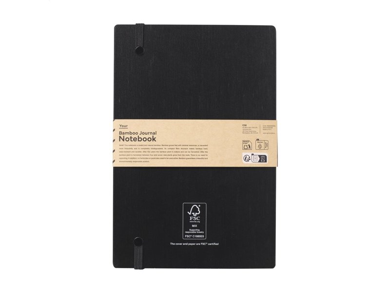 Bamboo Journal Naked Spine Notebook Black A5 Bamboo Journal Naked Spine Notebook Black A5