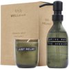 Wellmark Discovery 200 ml handzeepdispenser en 150 g geurkaarsenset - donker amberkleurige geur