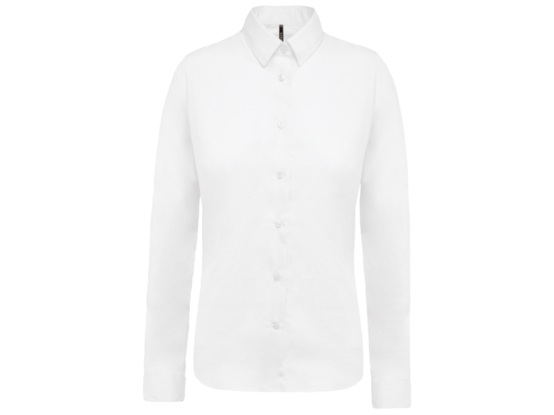 Kariban Damesblouse in popeline met lange mouwen