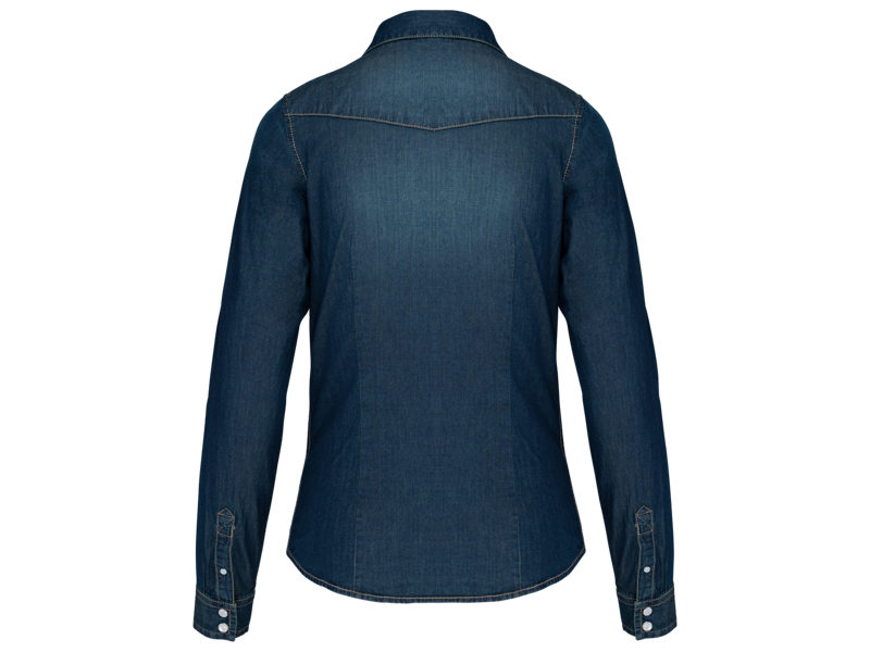 Kariban Dames denim blouse lange mouwen
