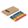 6 stuks kleurkrijtjes in kraftdoos