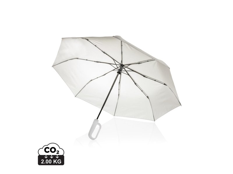 Yara 21" AWARE™ RPET paraplu in unikleur met karabijn hendel