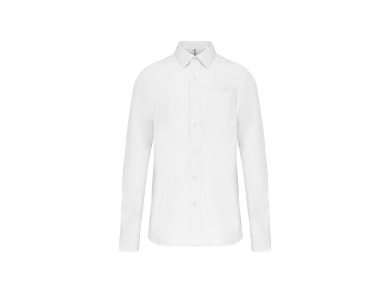 Kariban Heren poplin overhemd lange mouwen