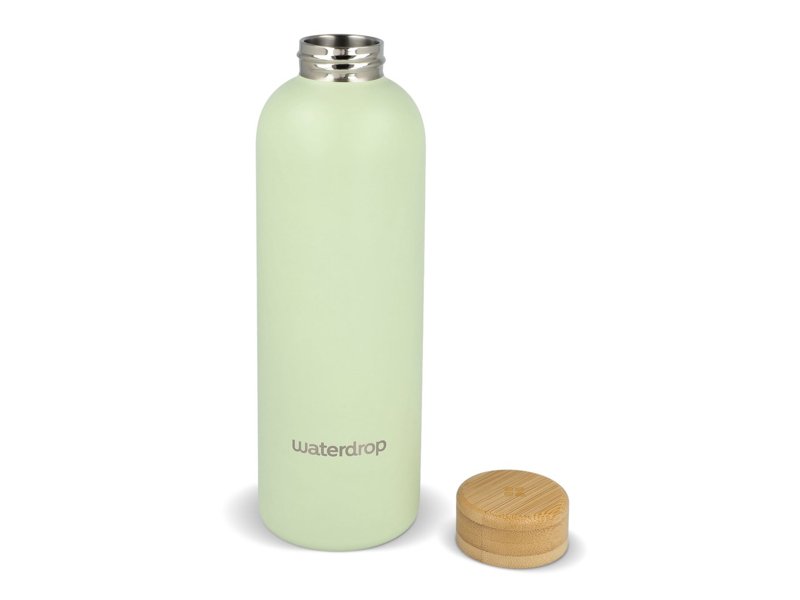 Waterdrop Roestvrijstalen Fles met Bamboe dop 600ml Waterdrop Roestvrijstalen Fles met Bamboe dop 600ml