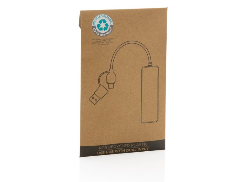 RCS gerecyclede plastic USB-hub met dual input RCS gerecyclede plastic USB-hub met dual input