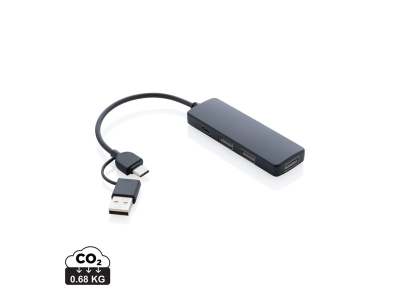 RCS gerecyclede plastic USB-hub met dual input RCS gerecyclede plastic USB-hub met dual input